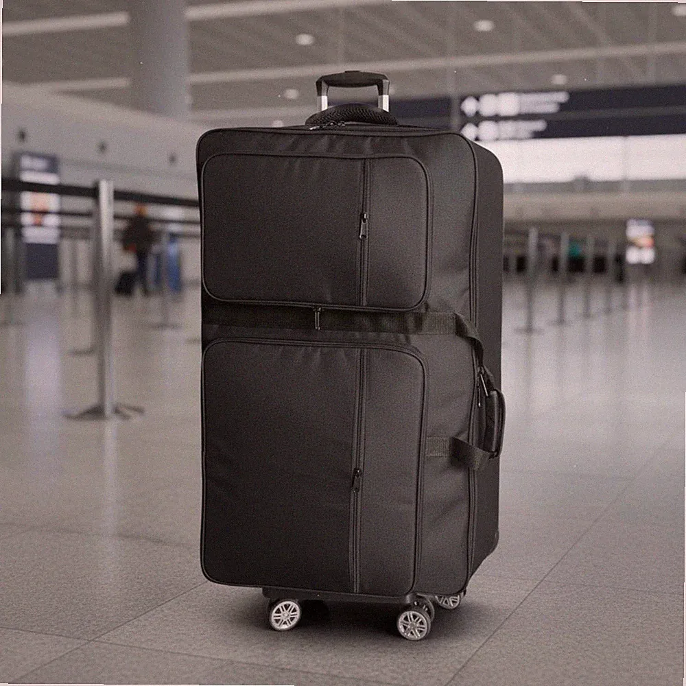 Wheeled DJ Controller Bag With Wheels Audio Equipment Shoulder Bag for Gigs, DJs