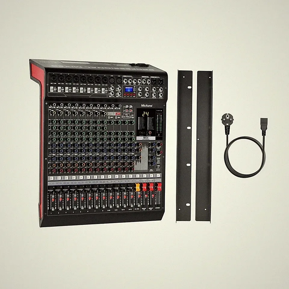X16 DJ Console Mixer 24 bit 16-Input 6-Bus Mixer with Effects with Sound Board